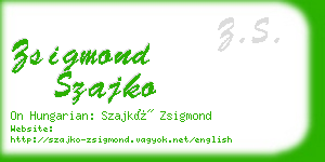 zsigmond szajko business card